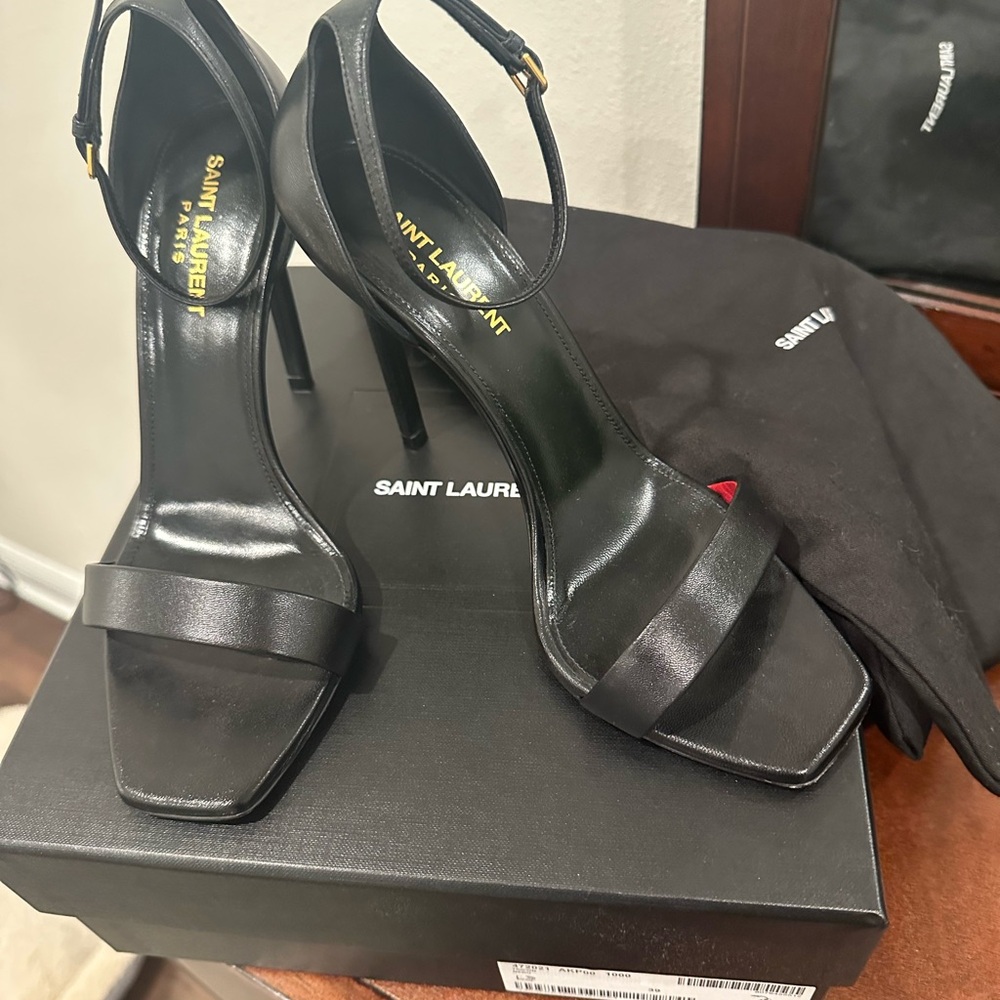 YSL Black Amber Heels 105 Inch Size 39 - Picture 4 of 6